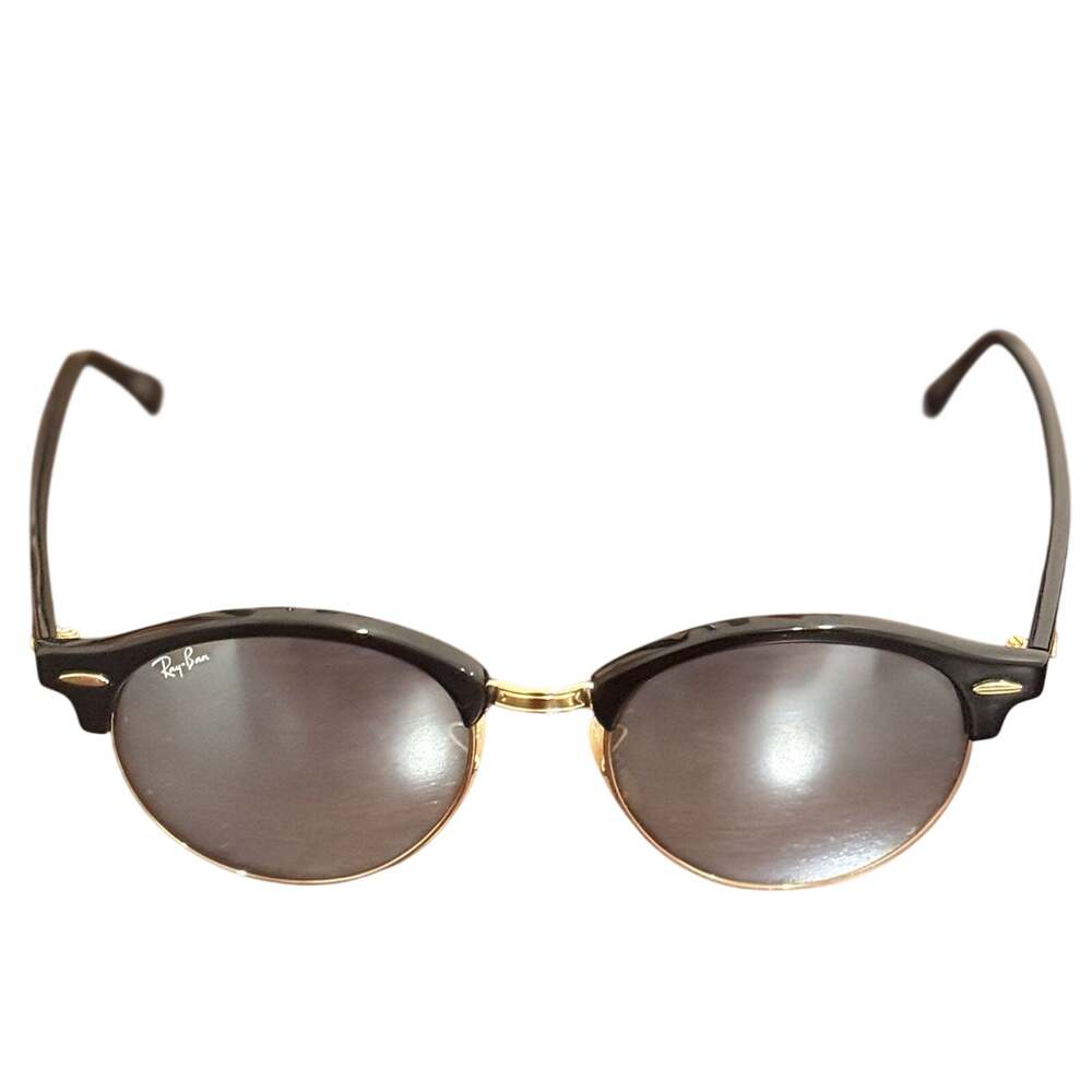 Ray-Ban RB4246 Clubround Sunglasses Black Gold 51mm Custom Made in Italy